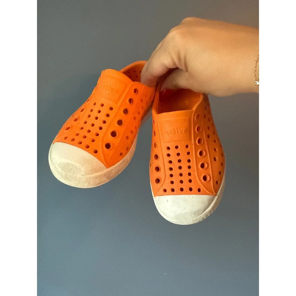 Native Jefferson Toddler Shoes Orange Slip On EVA Water Sneakers C6
